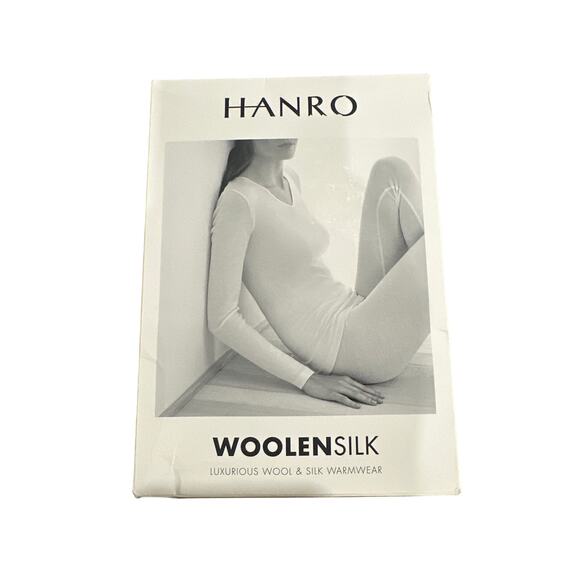 Hanro Woolen Silk V Neck Long Sleeve Warm Wear Top Black Medium - Picture 1 of 12